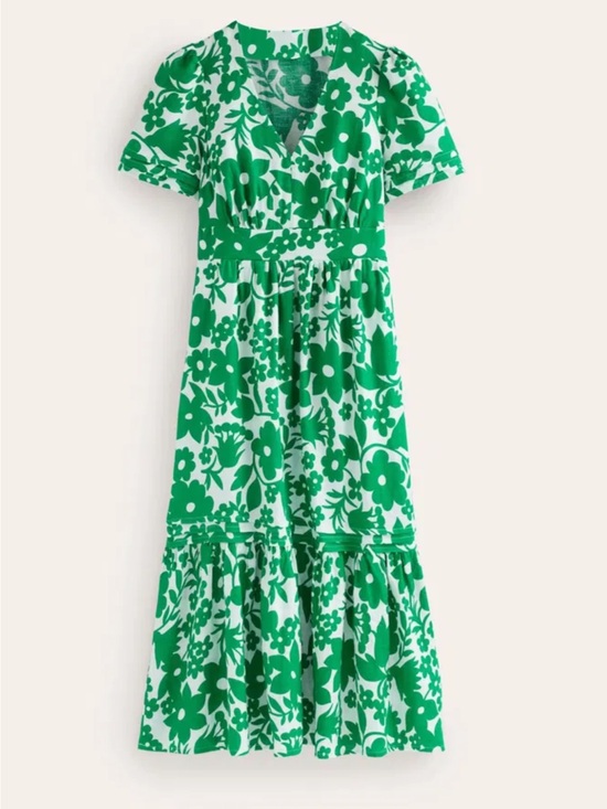 Boden Dresses & Skirts - Boden Eve Linen Green and White Floral Dress